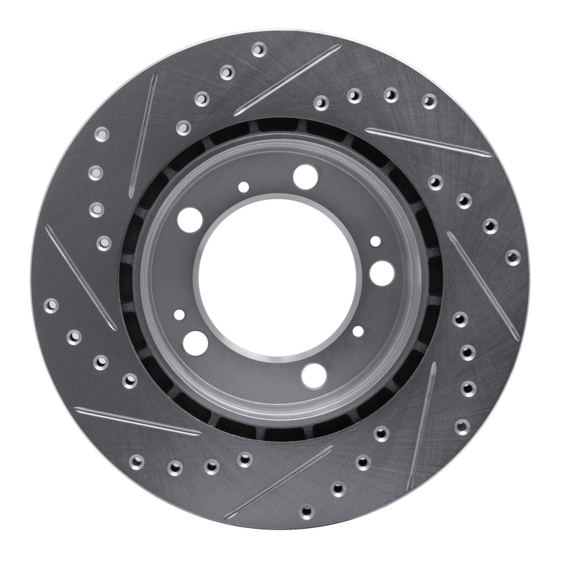 Porsche Boxster Brake Rotor (1) - Rear Right - R1 Concepts - Drilled & Slotted - Silver - `97-`04